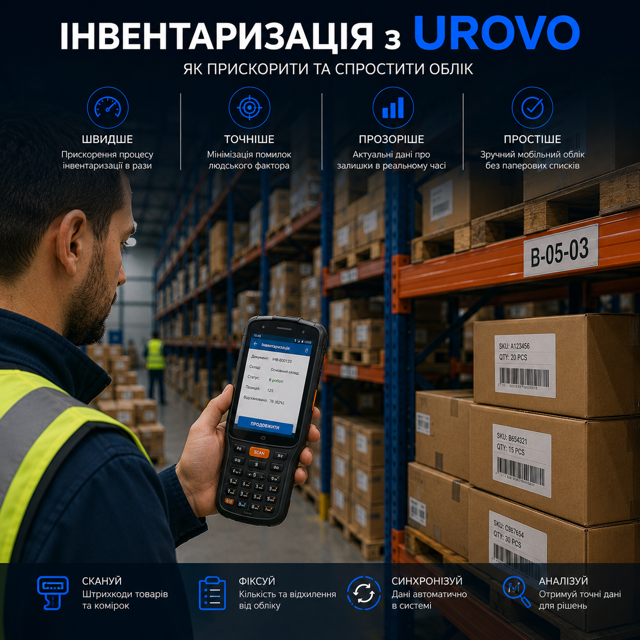 Інвентаризація з UROVO: як прискорити та спростити облік